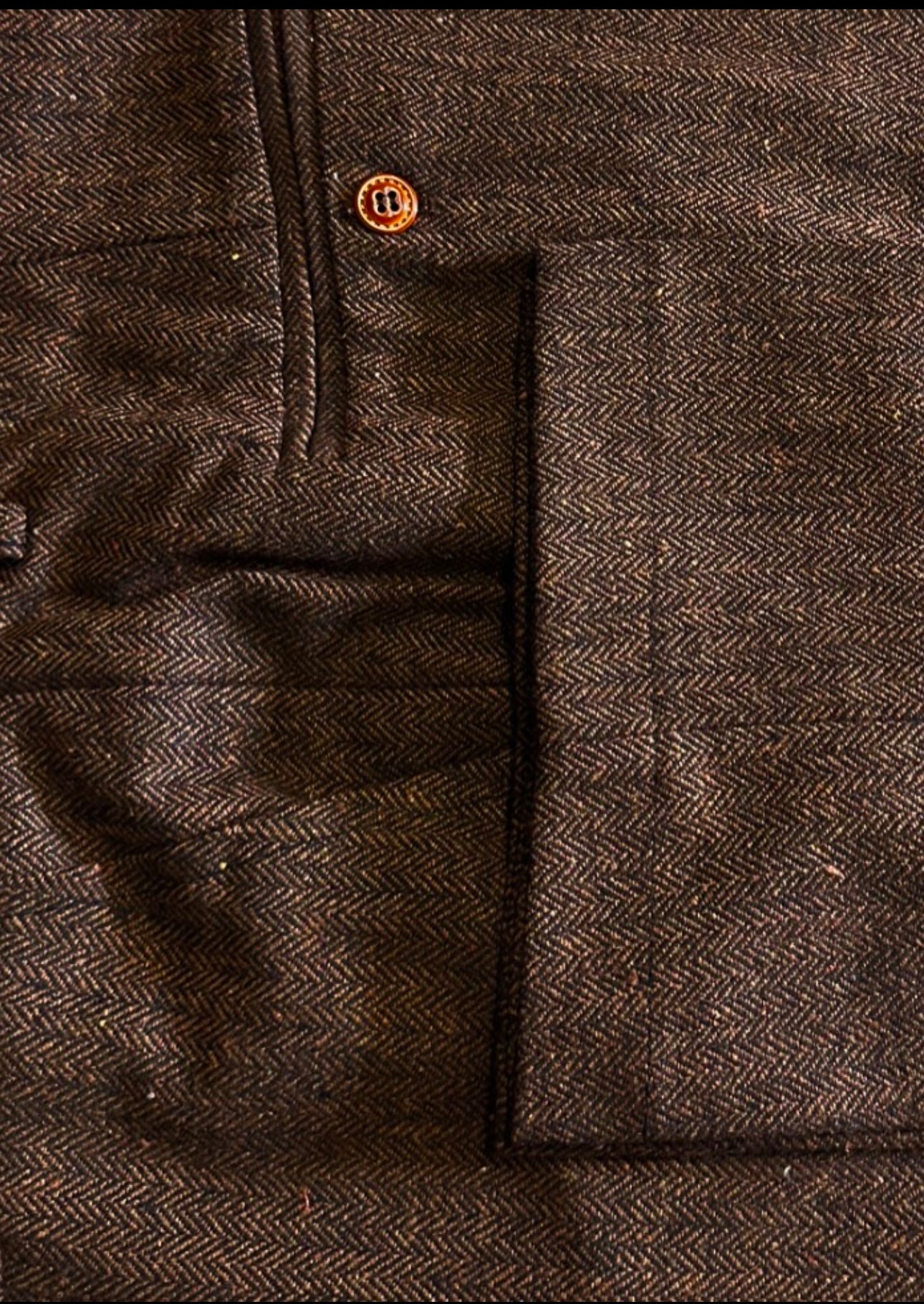 Brown Herringbone Trouser