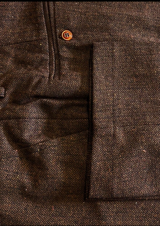 Brown Herringbone Trouser
